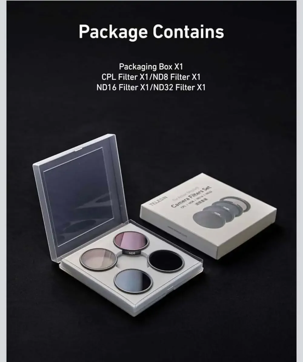 TELESIN 4-Pack CPL and‎ ND Filter Set for DJI Osmo Action 5 Pro/4/3